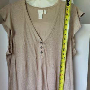 H & M tan cap sleeve top